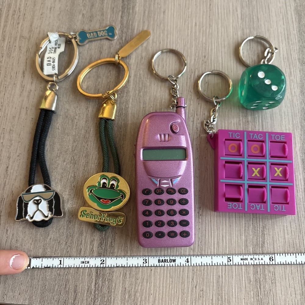 Vintage 1980's-1990's Novelty Keychain Lot of 5 - Picture 3 of 4